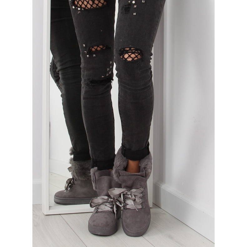 Graue Schneestiefel Trapper GF-179 grau 2