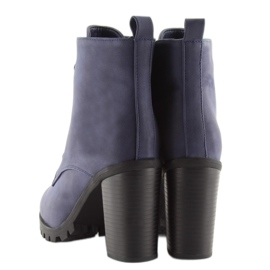 Marineblaue hochhackige Stiefel W331 blau navy blau 1
