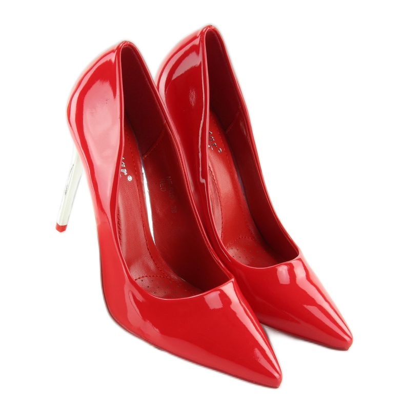 Silber Pumps rote Pumps NF03 Rot 2
