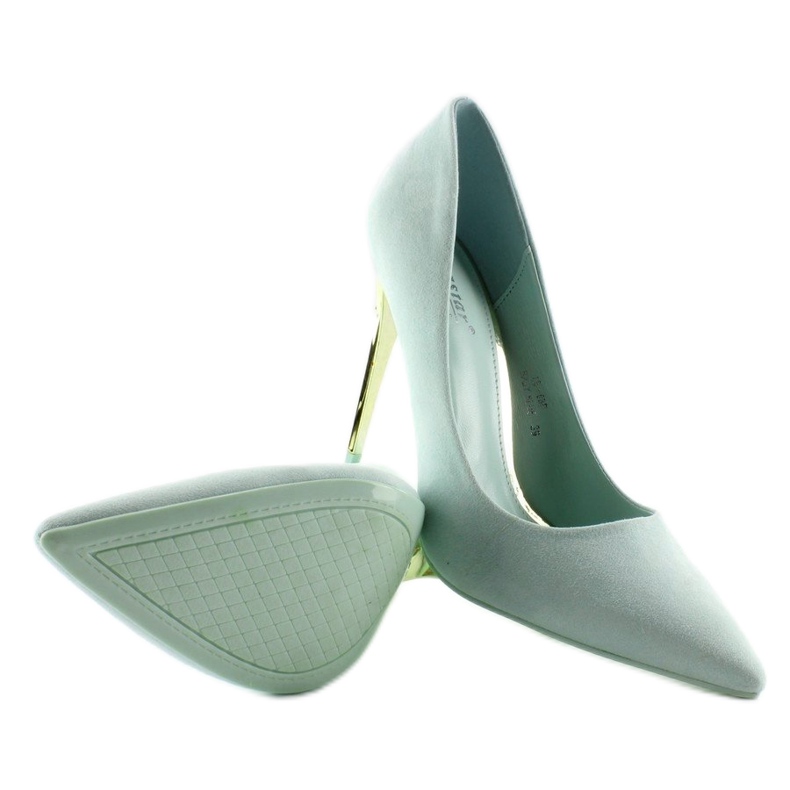 Wildleder Gold Absatz LE-08 Baby Blue blau 2