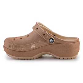 Crocs Classic Platform Glitter Clog 207241-2DS Flip-Flops braun 5