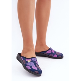 Damenhausschuhe mit Blättern Inblu CU00005F Marineblau 2