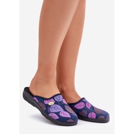 Damenhausschuhe mit Blättern Inblu CU00005F Marineblau 1