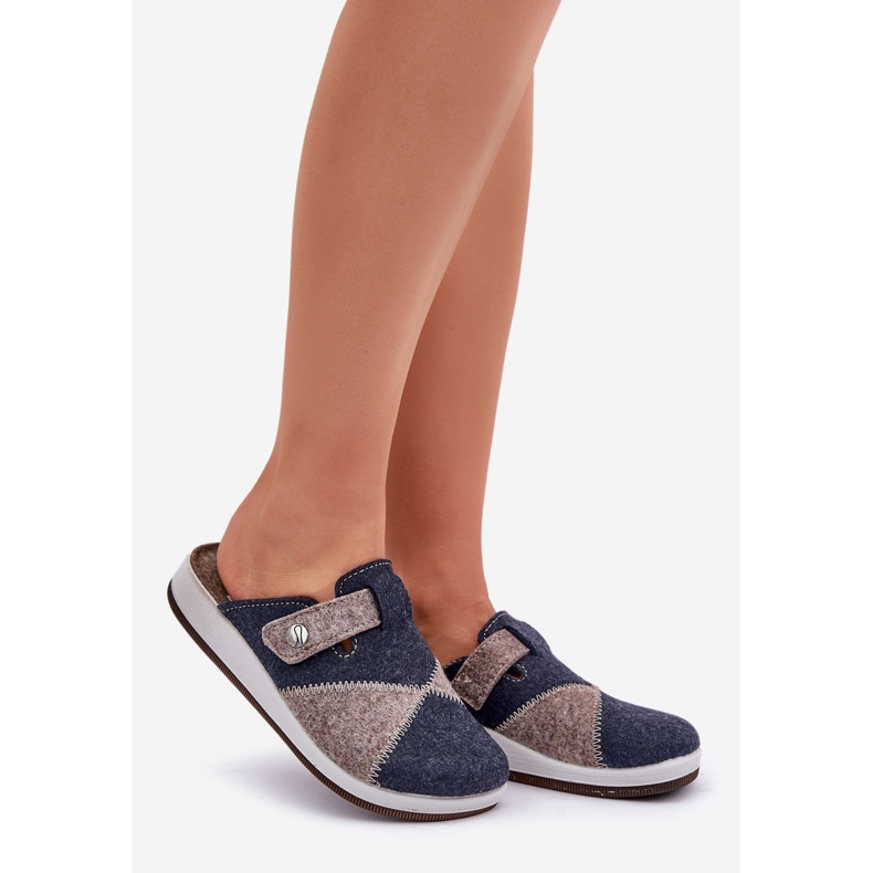 Inblu Präventive Hausschuhe für Damen, Grau und Marineblau 1