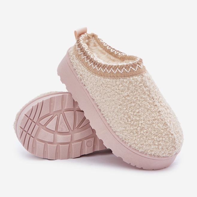 Kinder-Schneestiefel mit Fell, Schaffell-Typ, hellbeige 2