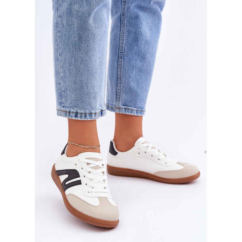 Niedrige Damen-Sneaker aus Öko-Leder, Weiß und Schwarz Navidemi 2