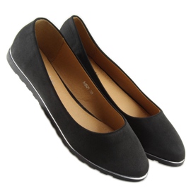 Satinschwarze Ballerinas A8621 schwarz 1