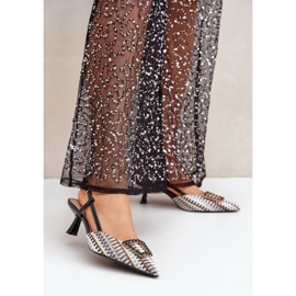 Damen-High-Heels mit offenem Absatz schwarz 1