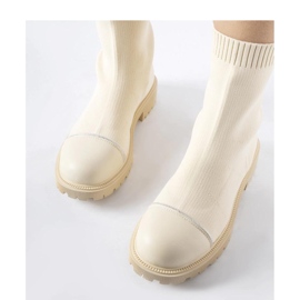 Beige Sockenstiefeletten mit Strasssteinen Vail - Solea 1