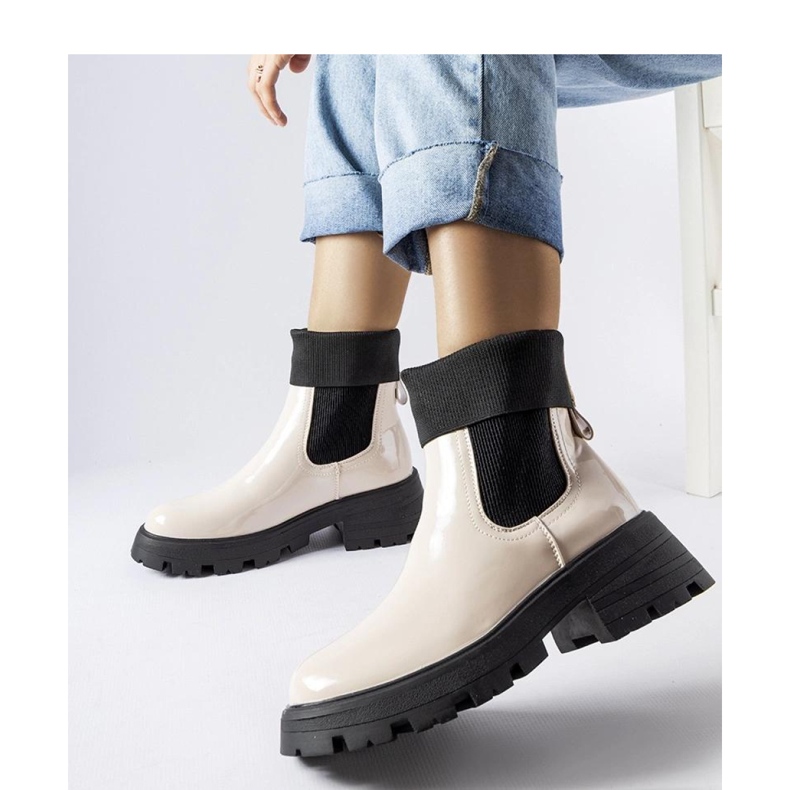 Beigefarbene Arbeitsstiefel zum Hineinschlüpfen von Breolungi - Solea 1