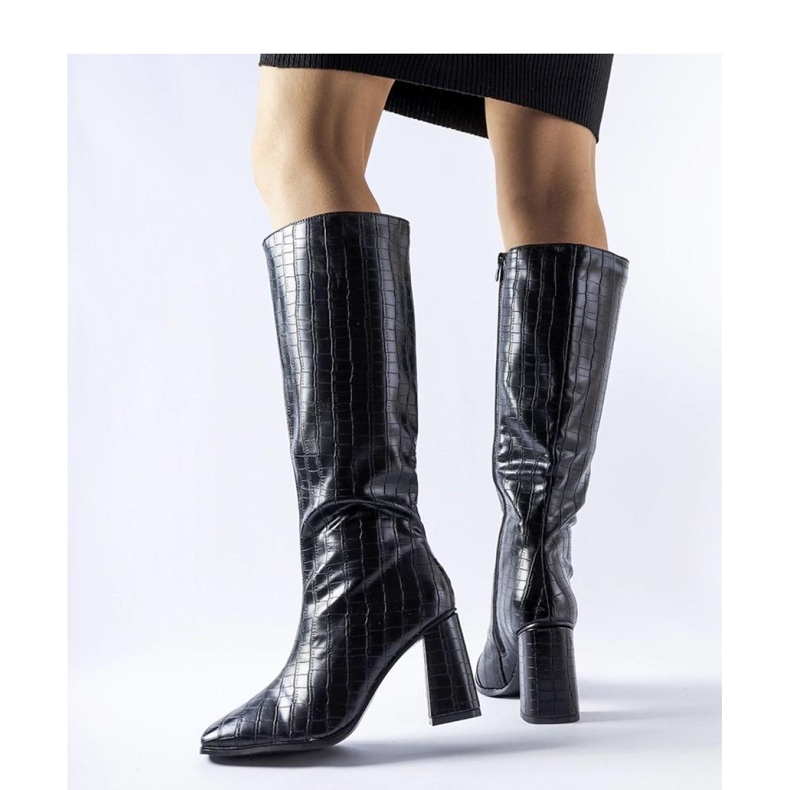 Schwarze isolierte Stiefel mit hohen Absätzen von Ferruccio - Solea 1