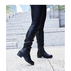 Schwarze, faltige Angelico-Stiefel - Solea 1