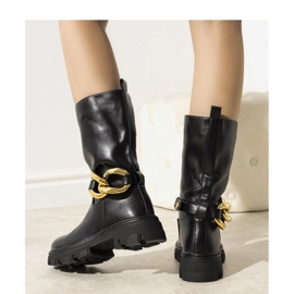Schwarze isolierte Stiefel mit Kette Harrison - Solea 1