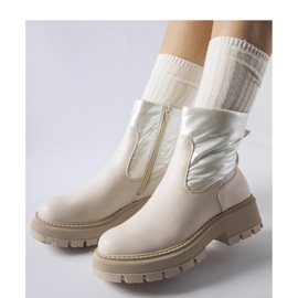 Beige Stiefeletten mit dekorativem Obermaterial von Garrett - Solea 1