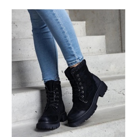 Schwarze Stiefeletten mit glänzenden Prairie-Einsätzen – Solea 2