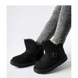 Schwarze isolierte Schneestiefel mit Ausschnitt Monal - Solea 1