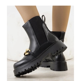 Schwarze Stiefeletten mit hoher Sohle Pesa - Solea 1