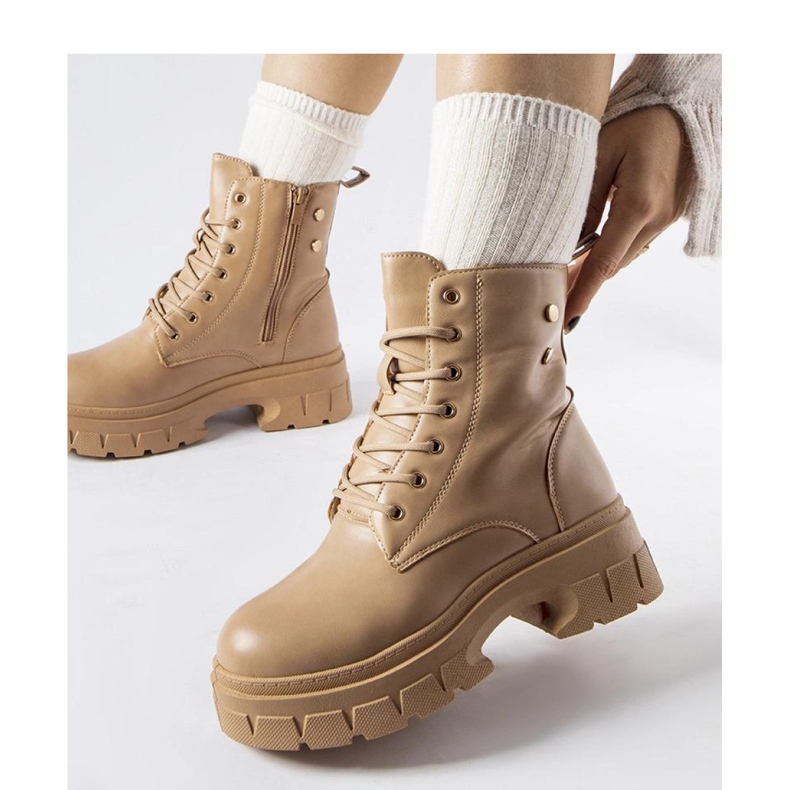 Beige Arbeiterschuhe mit dickerer Sohle, Melicucca - Solea 1