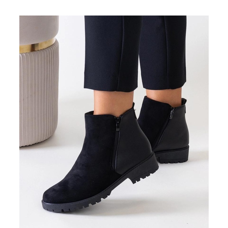 Schwarze Plateau-Stiefeletten aus Öko-Wildleder Kirla - Solea 1