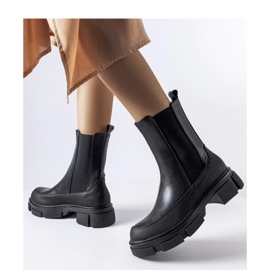 Schwarze Stiefeletten mit elastischem Obermaterial Faisal - Solea 2