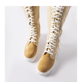 Isolierte Palmer-Stiefel aus beigem Stoff – Solea 1