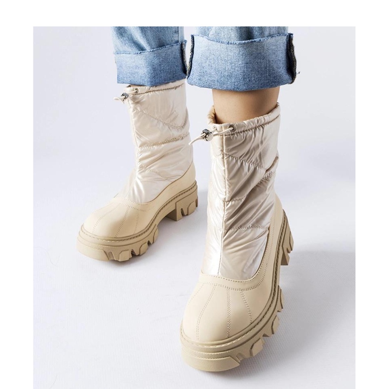 Beige Schneestiefel mit Cendrillon-Manschette – Solea 1