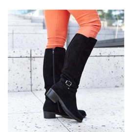 Schwarze isolierte Öko-Wildlederstiefel von Aldisio - Solea 1