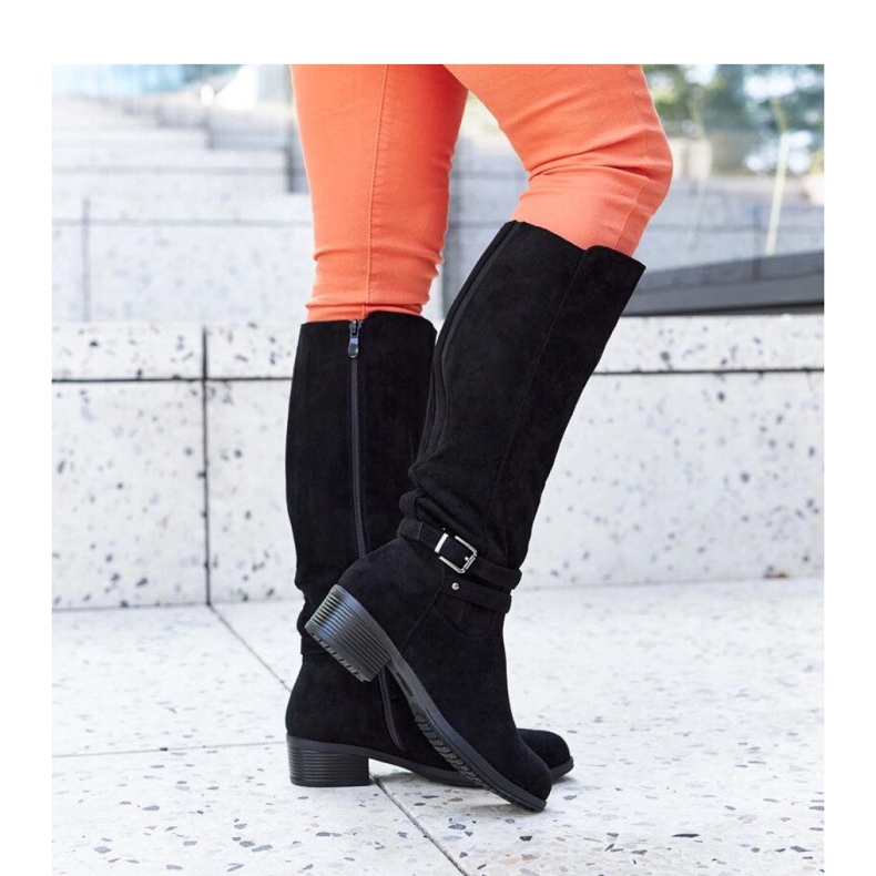 Schwarze isolierte Öko-Wildlederstiefel von Aldisio - Solea 1