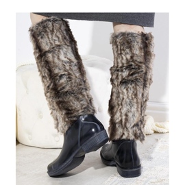 Marineblaue Gummistiefel mit Fell Melgar - Solea 1