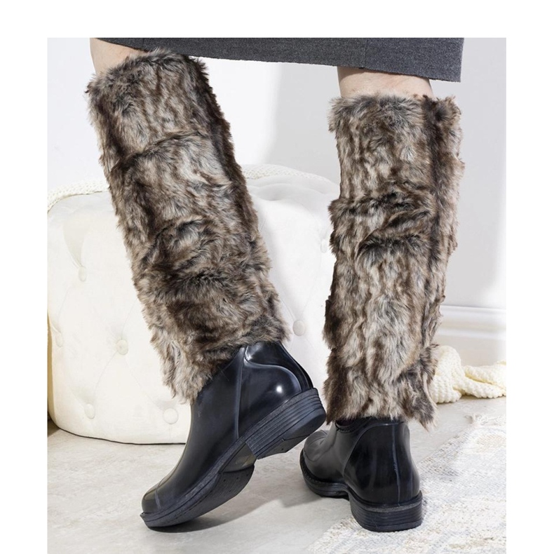 Marineblaue Gummistiefel mit Fell Melgar - Solea 1