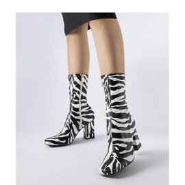 Stiefeletten im Zebra-Imitat Upland - Solea schwarz 1