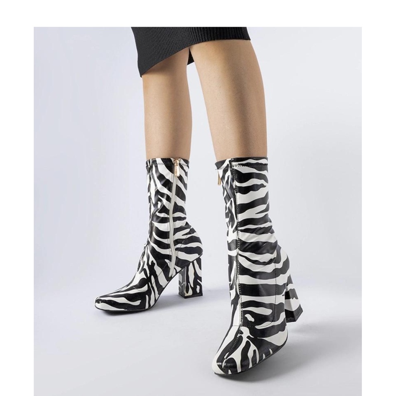Stiefeletten im Zebra-Imitat Upland - Solea schwarz 1