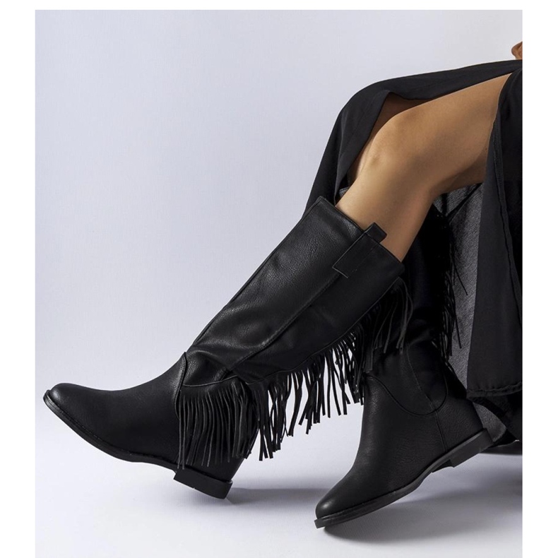 Schwarze Giorgia - Solea Stiefel mit Keilabsatz 1