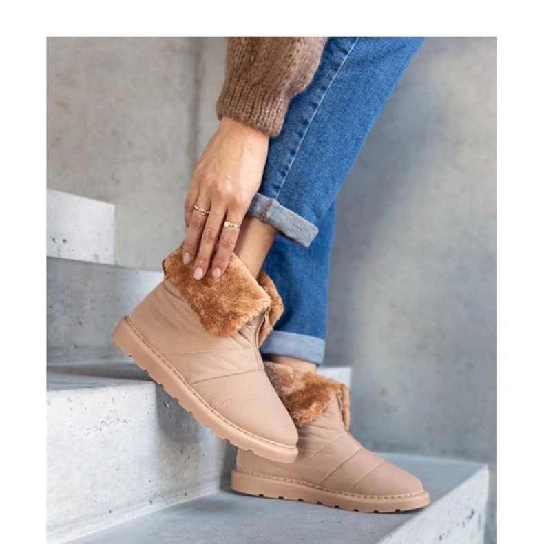 Beige isolierte Schneestiefel mit Kragen Edidda - Solea 1