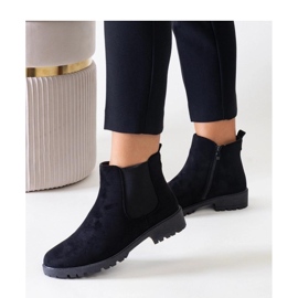 Schwarze klassische Freizeitstiefeletten aus Öko-Wildleder Sabre - Solea 1