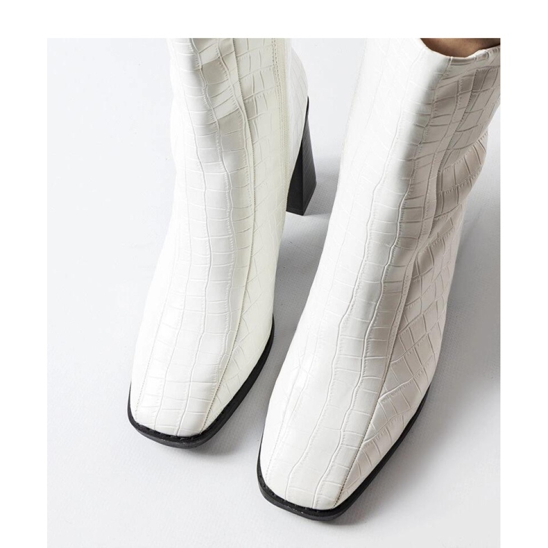 Weiße Stiefeletten mit Krokodillederimitat Belluci - Solea 1