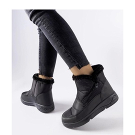 Schwarze isolierte Schneestiefel mit Reißverschluss 1