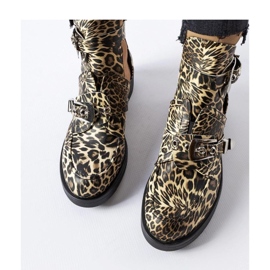 Stiefel mit Ausschnitten im Leopardenmuster schwarz 1