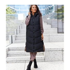 Schwarze isolierte Reißverschlussstiefel aus Öko-Wildleder 1