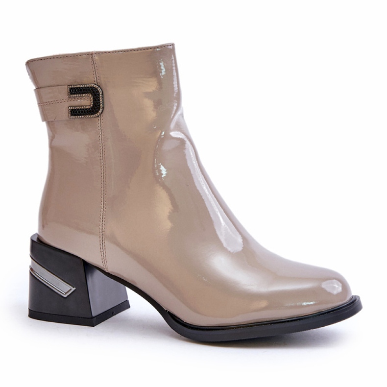 S.Barski Lackstiefel mit hohem Absatz, isoliert, MR880-093, Grau 2