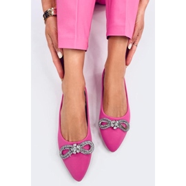 Elegante Ballerinas mit Zirkonia rosa 1