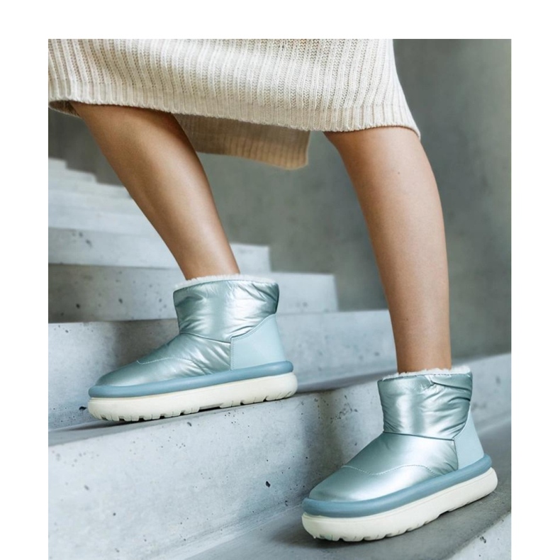 Hellgrüne warme Schneestiefel auf der Cores-Solea-Plattform 1