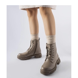 Graue und braune isolierte Arbeiterstiefel Cunningham - Solea 1