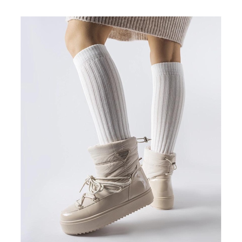 Beige isolierte Schneestiefel mit elastischem Oslavia - Solea 1