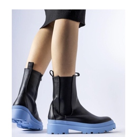 Schwarze Schuhe mit blauer Sohle aus Georgette - Solea 1