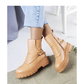 Beige isolierte Stiefeletten mit Kette von Pareda - Solea 1