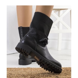 Schwarze Stiefeletten mit elastischem Obermaterial Ricky - Solea 1