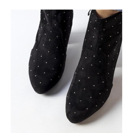 Schwarze Stiefeletten mit Strasssteinen, Öko-Wildleder Suvi - Solea 2