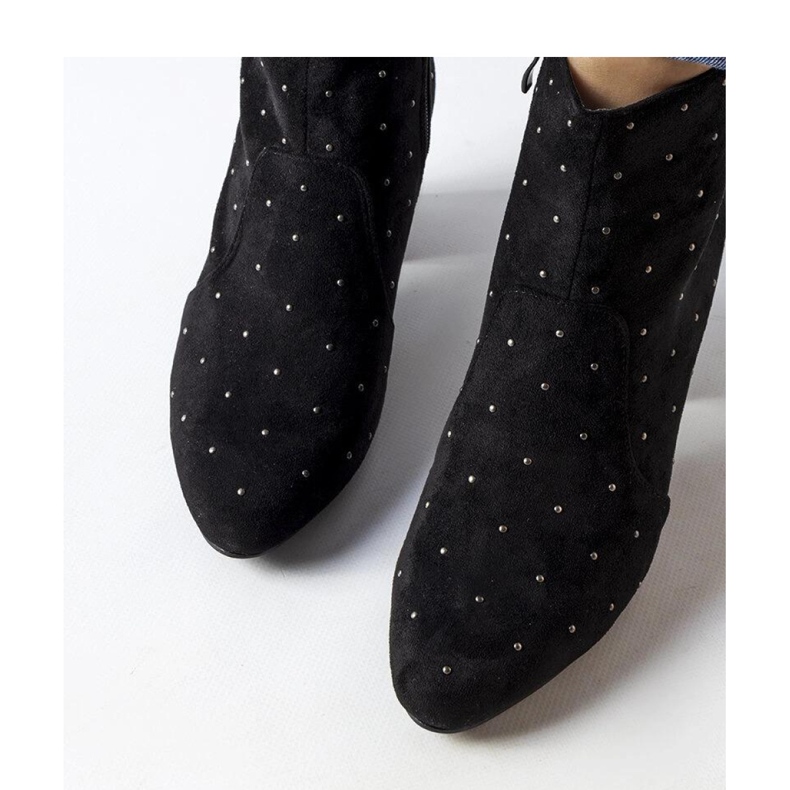 Schwarze Stiefeletten mit Strasssteinen, Öko-Wildleder Suvi - Solea 2