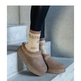 Braune Plateau-Schneestiefel mit niedrigem Schaft und gesticktem Greene-Solea-Muster 2